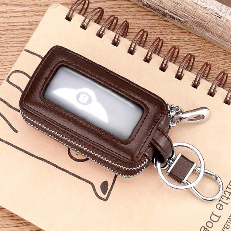 メンズ ダブルポケット スマートキーケース 窓付き スマートキーカバー カラビナ付...