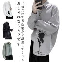 暗黒系 シャツ カジュアルシャツ メンズ レディース バラ ブラウス オーバーサイズ 長袖 柄シャツ バラ 薔薇柄 ローズ プリント ビッグシルエット カジュア...