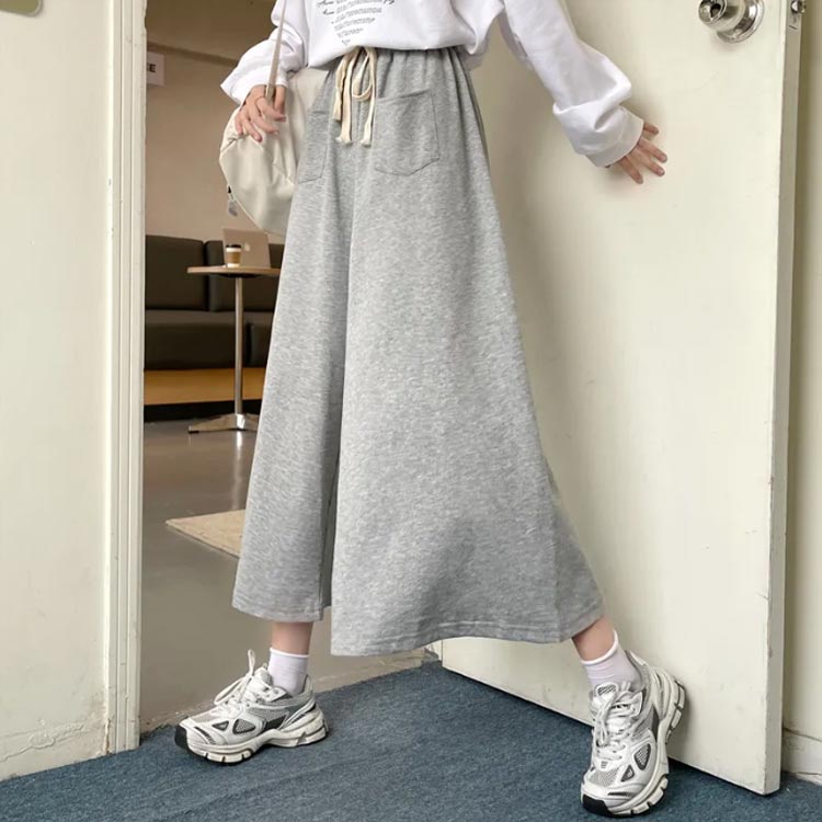 フレアパンツ 袴 ボトムス 8分丈 ワイドパンツ ガウチョ ハイウエスト 春 ウエスト...