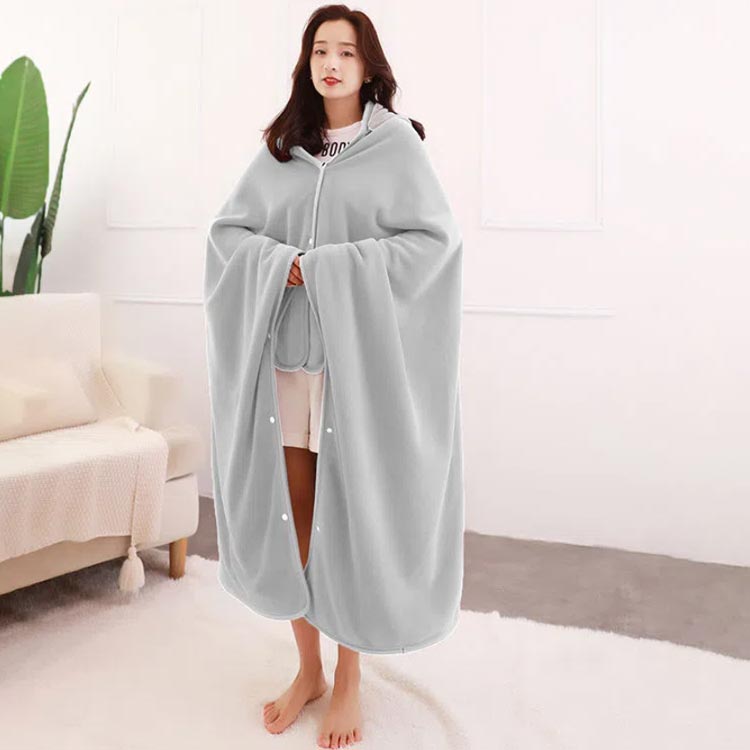 4サイズ！ 毛布 2枚合わせ 170*140cm 着る毛布 2way ブランケット ボアフリース 掛け毛布 ひざ掛け ポンチョ 秋 冬 毛布 シングル 寝具 暖かい 厚手 洗える 丸洗い テレワーク 寒さ対策 無地 レディース メンズ キッズ もふもふ nagamori-10003405 バッグ angels サンプル画像3