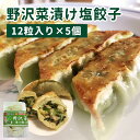 野沢菜漬“塩”餃子 12粒入り5パック 父の日 ギフト 長野県 信州 送料込(沖縄別途1,590円)