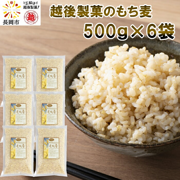 【産地直送】越後製菓　新潟県産はねうまもち（もち麦）500g×6袋 （3kg）小分け 国産 新潟県産 モチ麦 もちむぎ 国産もち麦 大麦 モチ 麦 モチムギ 食物繊維 健康管理 ダイエット 美容 β-グルカン ごはん 越後