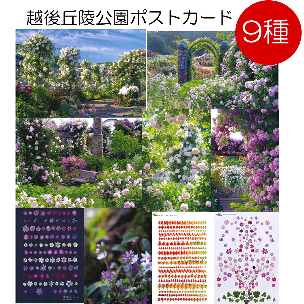 国営越後丘陵公園のポストカード 9種類 越後丘陵公園で撮影された美しい景色がポストカードに!雪割草、バラなど掲載 一般財団法人公園財団 越後公園管理センター お...