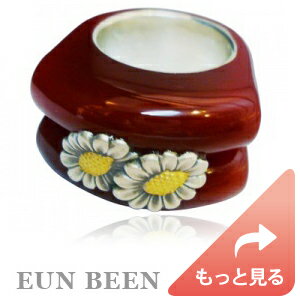 《離れない2連リング》赤い天然石のサンカラッチリング 二連 二重 リング レッド 赤 シルバー ＊ EUN BEEN 恩彬 ウンビン 韓国伝統工芸 アクセサリー ジュエリー サンカラッチ カラッチ ロマンティック プレゼント 夫婦一身 夫婦円満 婚約 結婚 指輪 《送料無料》