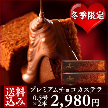 お味見 プレミアム チョコ カステラ 0.5号2本 詰め合わせ [バレンタイン チョコ 義理チョコ 会社用 同僚 上司 メッセージ 2019 キャラクター 子供 和菓子 スイーツ 焼き菓子 友チョコ 逆チョコ ママチョコ] hn500 VD1U