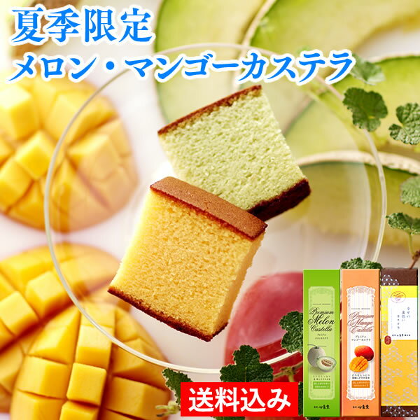 【クーポン利用で1000円OFF】 季節限定 [ スイーツ カステラ お菓子 送料無 福袋 ] メロン マンゴーカステラ 0.6号 3本 セット [ 長崎カステラ 詰め合わせ 和菓子 誕生日 帰省土産 手土産 お土産 お祝い プレゼント 内祝い ] T650x3のサムネイル