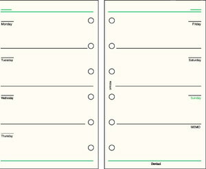 Davinci システム手帳リフィル　ミニ6穴サイズ フリーウィークリースケジュールA