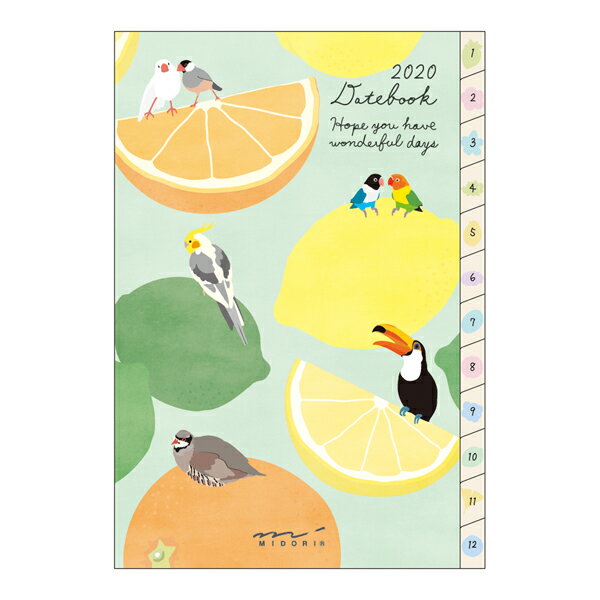 【在庫限り特価】《月間》MIDORI (ミドリ） 2020年　手帳 ポケットダイアリー＜ミニ＞　トリ柄 27785006のサムネイル