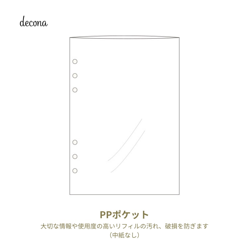 レイメイ decona デコナ システム手帳 リフィル A5サイズ用 PPポケット HAR492