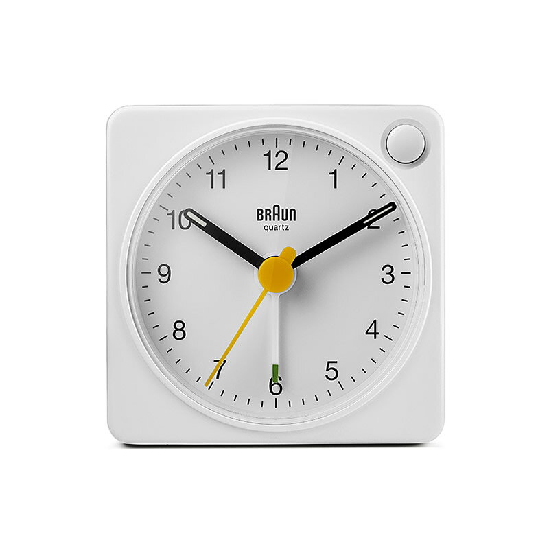 ブラウン アナログ 目覚まし時計/置き時計 アラーム付き ホワイト BC02XW BRAUN Analog Alarm Clock