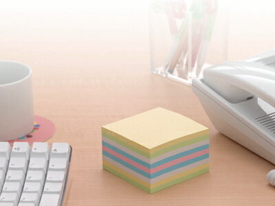 3M スリーエム ポストイット 再生紙 カラーキューブ 75×75