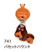 VANCA CRAFT 本革製 バセットハウンド 犬イヤホンジャックアクセサリー スマホワンちゃん