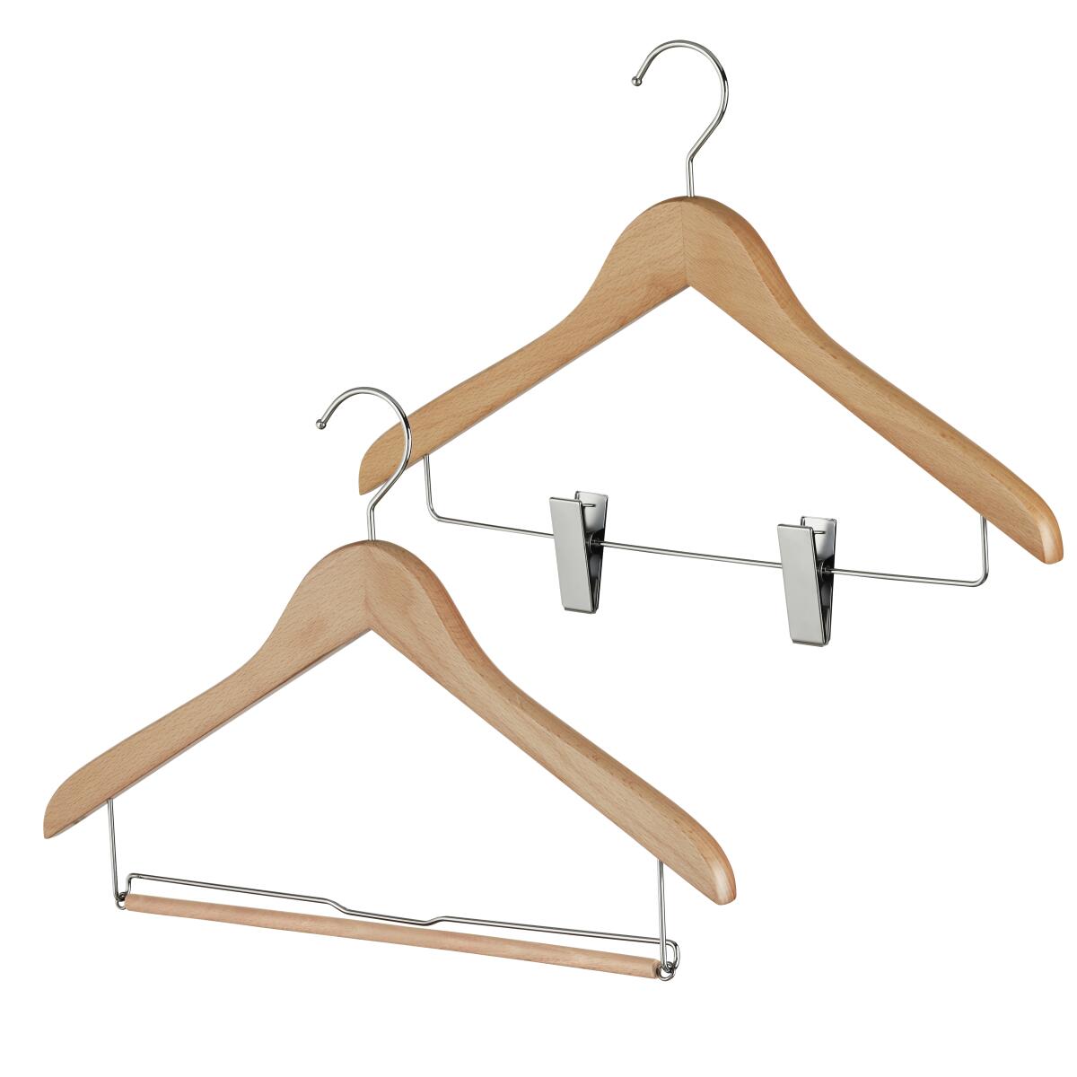 木製ベーシックハンガー W42 ナチュラル 単品(1本)