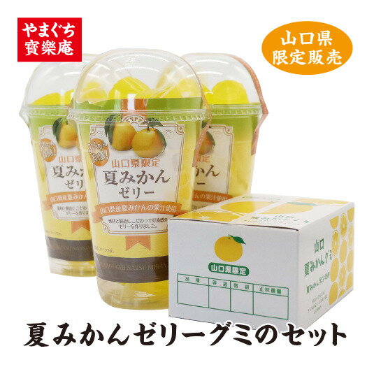 【やまぐちECエール便】夏みかんゼリーと夏みかんグミのセット お菓子 グミ ゼリー 長門市 菓子 夏みかん【まるごとながと】のサムネイル
