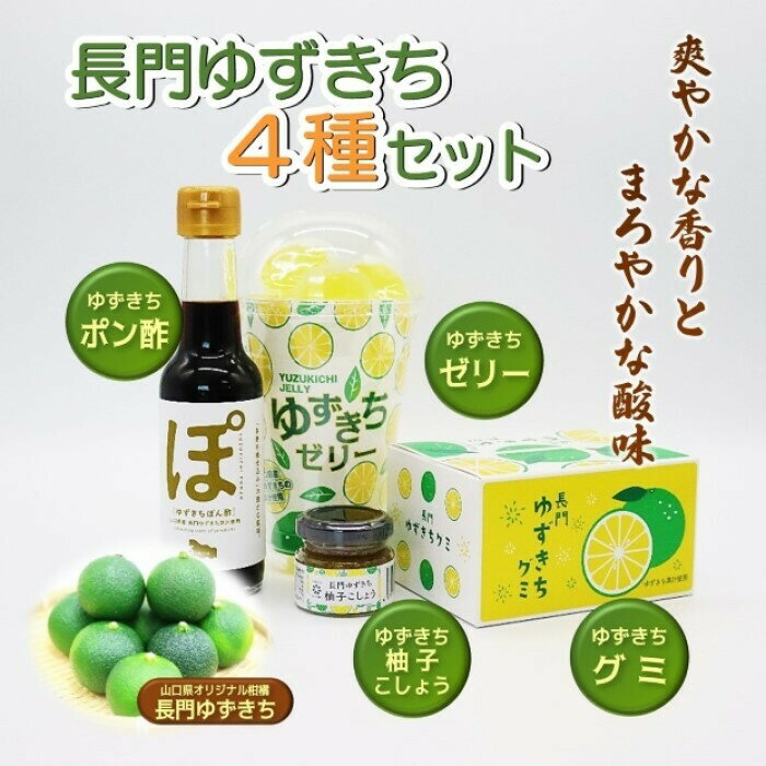 長門ゆずきちセット ゆずきち ぽん酢 ポン酢 ゆずきちこしょう ゆずきち胡椒 胡椒 こしょう ゆずきちグミ ゆずきちゼリー グミ ゼリー ギフト 贈り物 長門ゆずきち 長門市 【まるごとながと】【やまぐちECエール便】のサムネイル