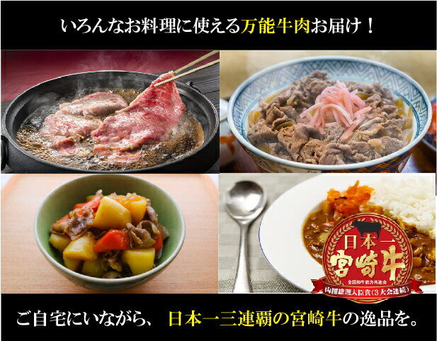 送料無料 日本一 宮崎牛 切り落とし 1kg 牛肉 しゃぶしゃぶ すき焼き 牛丼 スライス 宮崎県産 黒毛和牛 冷凍 A4 A5 ランク うす切り 和牛 ブランド ギフト プレゼント 肉 国産