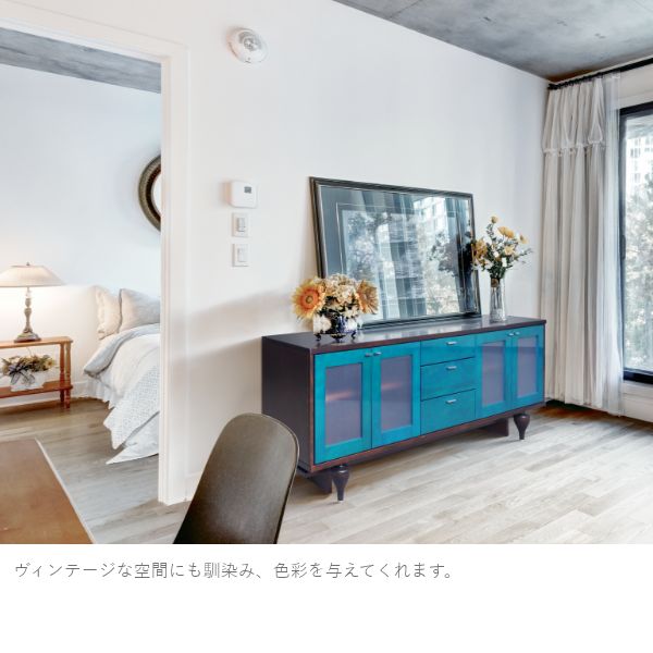Yoppen(ヨッペン) サイドボード 幅160cm 国産 無垢材 完成品 旭川家具 チェスト モ...