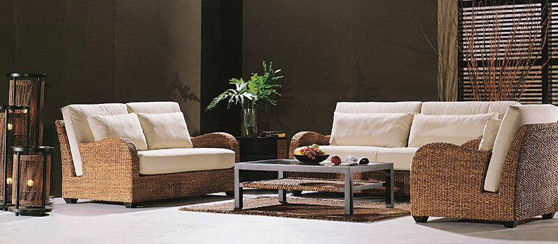 高品質 ウォーターヒヤシンス ソファ 2P 2人掛け ワイド ソファー 二人掛け アジアンソファー ラブソファ リビング チェア バリ リゾート ホテルライク 高級 アジアン 家具 ナチュラル モダン ハワイアン PERFORMAX (受注生産品) [3]