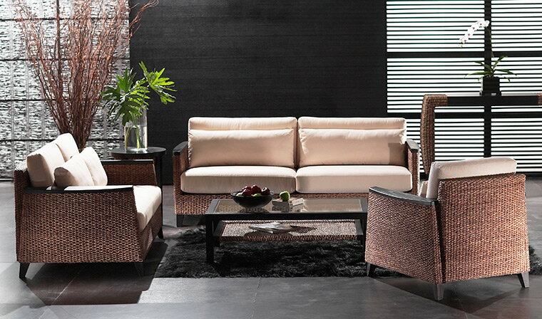 高品質 ウォーターヒヤシンス ソファ 3P 3人掛け ワイド ソファー 三人掛け アジアンソファ リビングソファー バリ リゾート ホテルライク 高級 アジアン 家具 ナチュラル モダン ハワイアン PERFORMAX (受注生産品) [2]