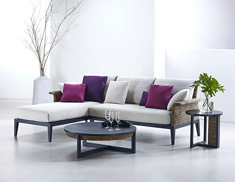 高品質 ウォーターヒヤシンス ローテーブル センターテーブル ガラス リビングテーブル ソファーテーブル 高級 アジアン 家具 ナチュラル モダン PERFORMAX (受注生産品) [2]