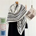 春夏 レディース 大人 ストール スカーフ おしゃれ ペイズリ柄 モノトーン バイカラー バンダナ柄 上質 高級 大判ストール 大判スカー