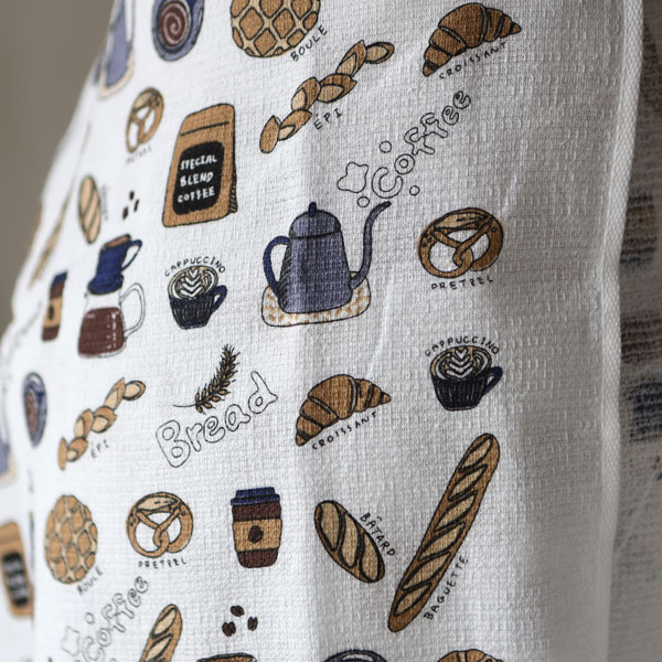 コンテックス 布ごよみ てぬぐいタオル パンとコーヒー 日本製 愛媛 今治 メール便 うすい 軽い 長い ..