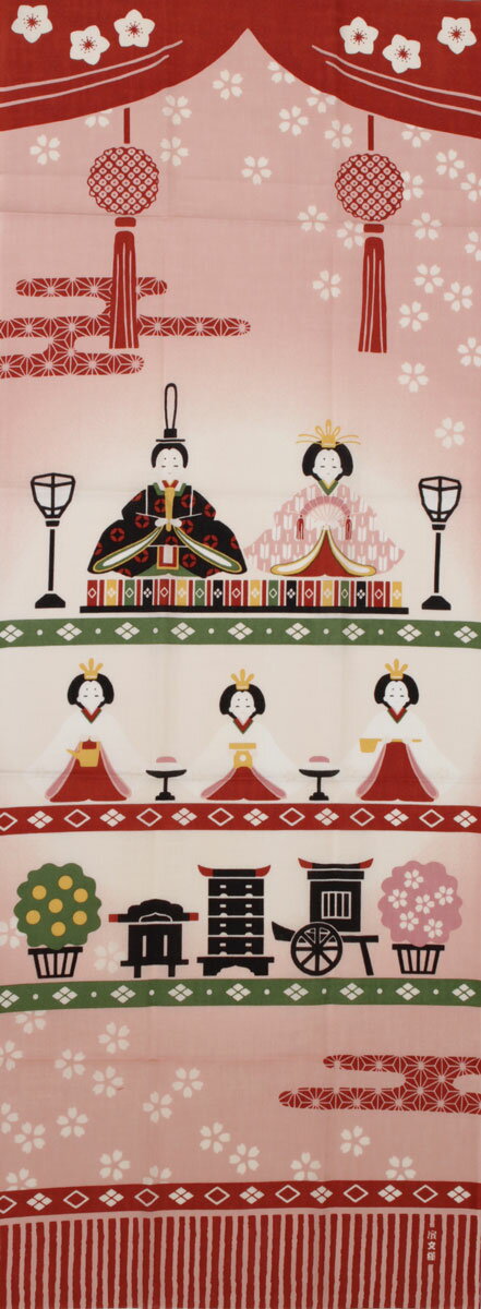 濱文様 絵てぬぐい 「 ほほえみ雛かざり 」【 メール便OK 】yw 春 桃の節句 おひなさま 雛人形 ひな人形 捺染 手ぬぐい 手拭のサムネイル