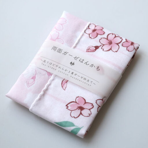 京都くろちく 両面ガーゼはんかち 桜香 さくら メール便 y 京都くろちく 両面ガーゼはんかち 桜香 さくら メール便 y