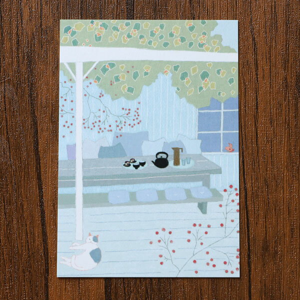 ひらいみも ポストカード 子ぶたと秋のお茶会 トライアングル はがきサイズ メール便