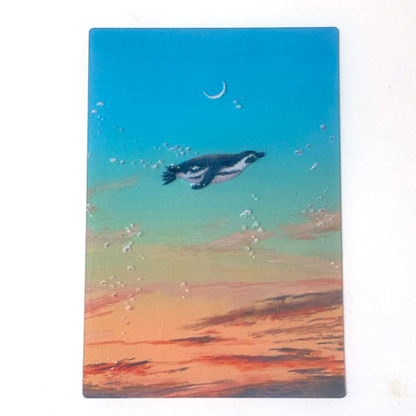 Rakuten - ながつかゆうか クリアポストカード 夕色のあぶく 夏 PP-90s ペンギン 絵はがき 透明 ポストカード イラスト 海 夕焼け 動物 アート インテリア y