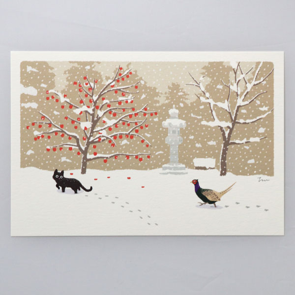 冬 たびねこ ポストカード キジに追われて (c)もりとしのり PPA-226f 絵はがき メール便 ねこ 猫 ネコ y