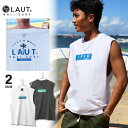 LAUT BALI SUR F マッスルTシャツ メンズ レディース ノースリーブ ユニセックス 薄手 カットオフデザイン バックプリント