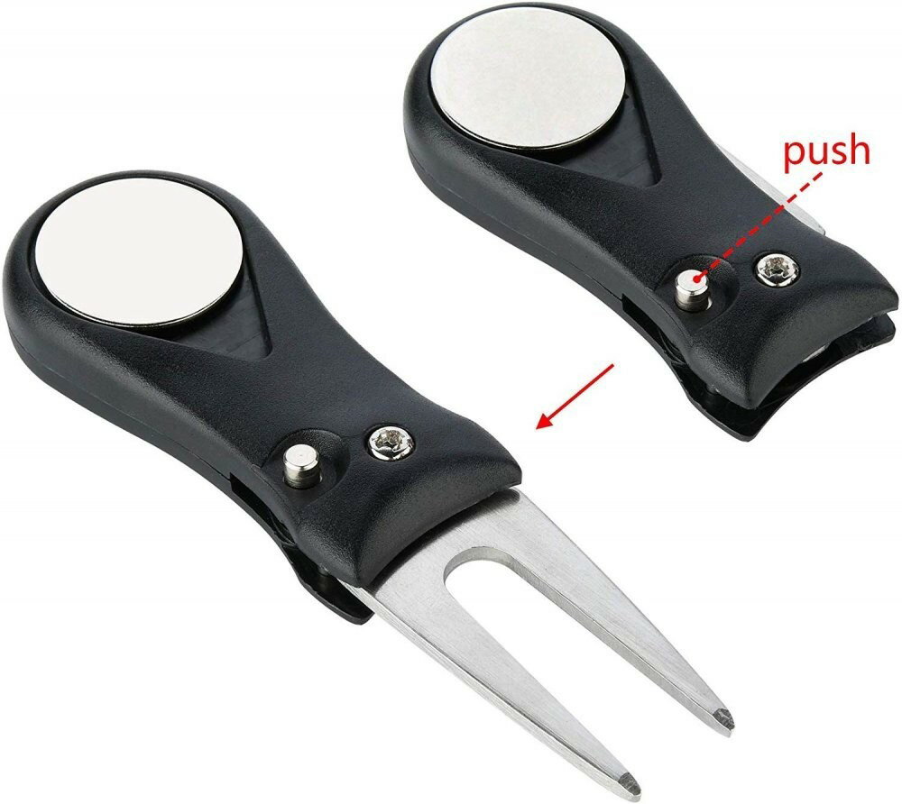 リペアツール グリーンフォーク ゴルフ マーカー ディボット 2本刃 ピッチマーク 修復 折りたたみ 軽量 コンパクト フォーク ジャックナイフ通販格安セール情報 楽天 通販