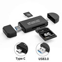 USB3.0 Type-C SDカードリーダー マルチカードリーダー 写真 動画 音楽 データ移行 Micro SD SDカード タイプC PC Macbook Samsung Android タブレット対応 カードリーダー usb3.0の商品画像