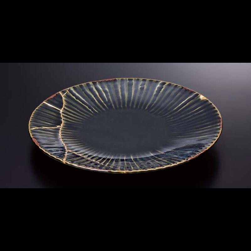 【送料無料】 有田焼 皿 オリベ しのぎ 金 継 8寸皿 24.3cm 丸 丸皿 中皿 前菜 刺身 天ぷら 揚げ物 パスタ 日本製 国産 おしゃれ ギフト 贈り物 贈答品 父の日 母の日 敬老の日 お祝い 和食器 洋食器 茶碗 湯呑 マグカップ 業務用 プロ使用 の 食器 等取り扱っております