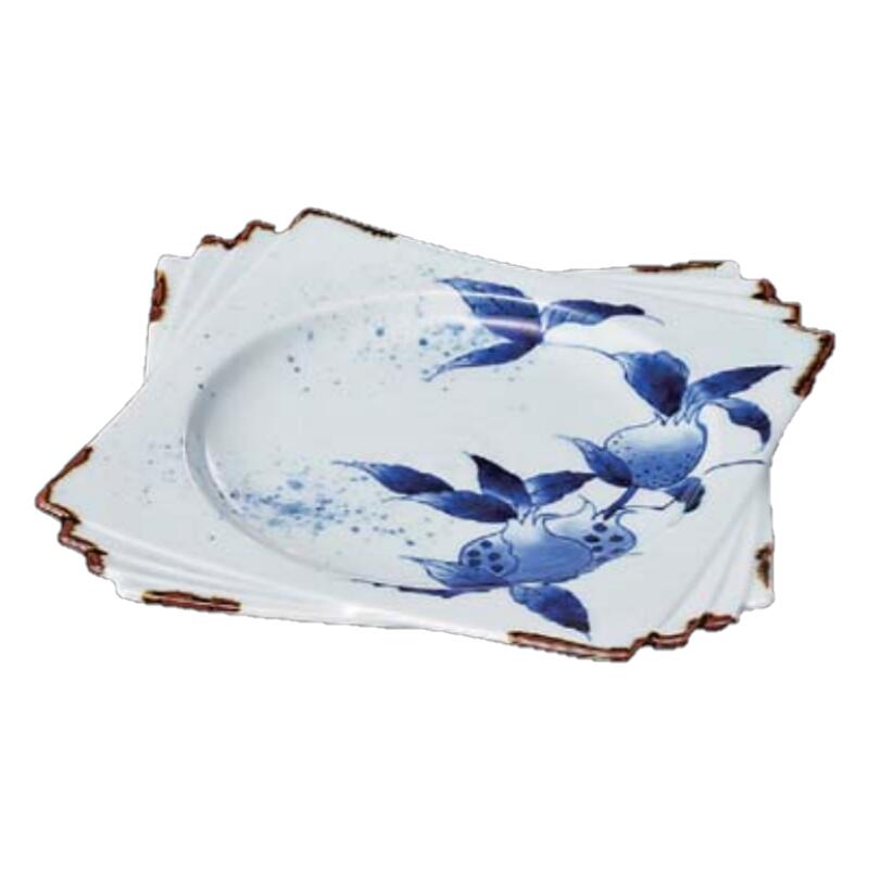 【送料無料】 有田焼 染付 ザクロ 紙 敷 正角 皿 20cm 角皿 角 中皿 刺身 焼物 揚物 前菜 サラダ パスタ 日本製 国産 おしゃれ ギフト 贈り物 贈答品 母の日 お祝い お返し 食事会 パーティー 和食器 洋食器 茶碗 湯呑 飲食店 業務用 プロ使用 の 食器 等取り扱っております