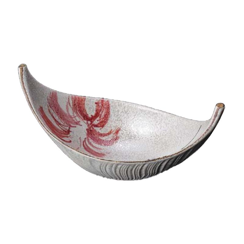 【送料無料】 有田焼 ラスター 朱 黒 花 紋 ゴンドラ 鉢 21.2cm 中付 器 刺身 前菜 先付け 付出し お通し 甘味 デザート 日本製 国産 おしゃれ ギフト 贈り物 母の日 お祝い 食事会 パーティー 和食器 洋食器 茶碗 湯呑 飲食店 業務用 プロ使用 の 食器 等取り扱っております