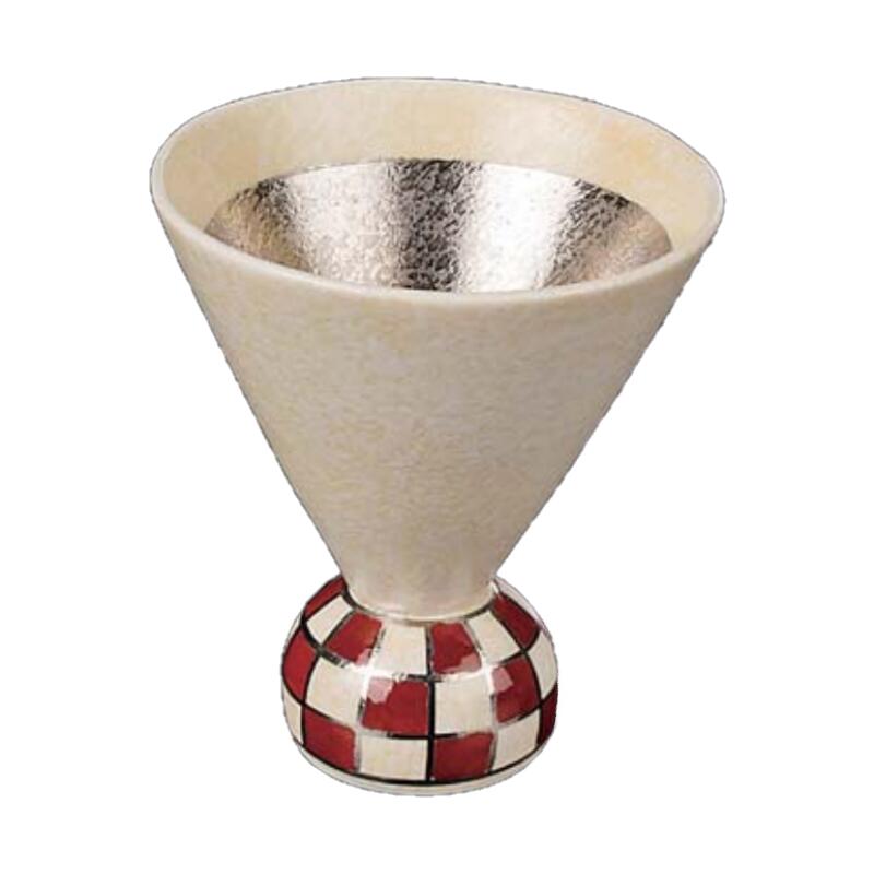 有田焼 錦 赤 市松 シャトル グラス 8cm 高台小付 高台中付 器 鉢 先付け 付出し お通し デザート 白 ホワイト レッド 日本製 国産 おしゃれ ギフト プレゼント 贈り物 母の日 お祝い 和食器 洋食器 中華食器 飲食店 業務用 プロ使用 食器