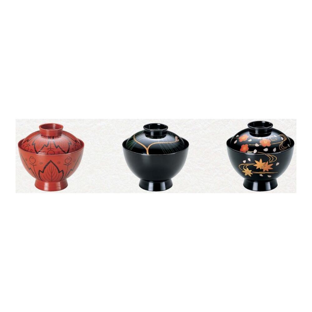 越前漆器 木質 手塗り 漆 手描き 蒔絵 高 京型 吸物椀 朱 刷毛目 吉野 内 朱 伸 光 松 立田川 内 黒 漆塗 11cm 10.8cm 漆器 漆 塗り 塗 越前塗 椀 お椀 器 日本製 国産 おしゃれ こだわり 伝統 プレゼント 贈り物 贈答品 お祝い お返し 飲食店 業務用 プロ使用 プロ仕様 食器