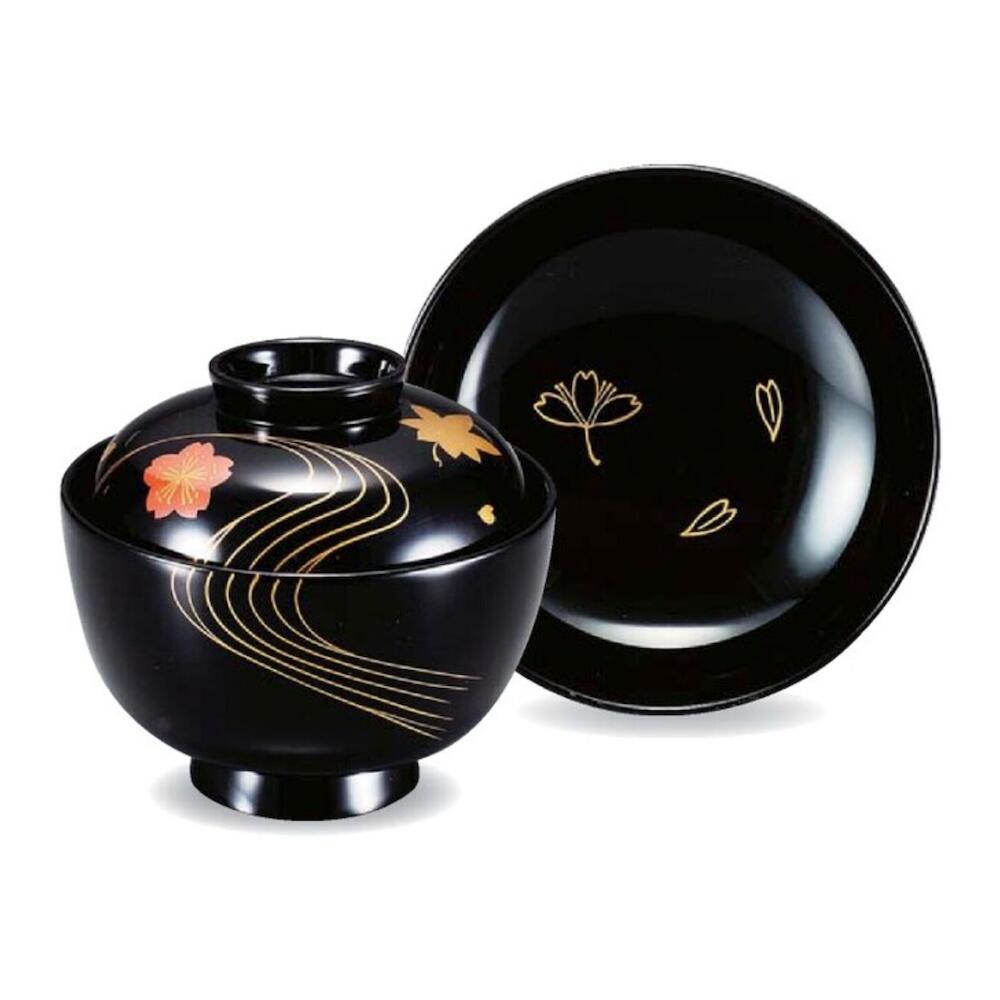 越前漆器 木製 手塗り 漆 手描き 蒔絵 木製 3.8寸 吸物椀 黒 春秋 立田川 漆塗 11.5cm 10.2cm 漆器 漆 塗り 塗 越前塗 椀 お椀 器 日本製 国産 おしゃれ こだわり 伝統 プレゼント 贈り物 贈答品 父の日 母の日 敬老の日 お祝い お返し 飲食店 業務用 プロ使用 プロ仕様 食器