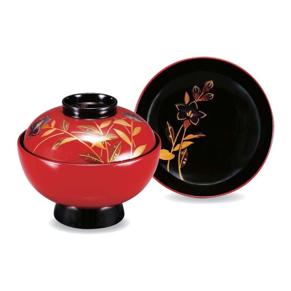 越前漆器 木製 手塗り 漆 手描き 蒔絵 木製 4.2寸 吸物椀 朱 桔梗 漆塗 12.2cm 10.5cm 漆器 漆 塗り 塗 越前塗 椀 お椀 器 日本製 国産 おしゃれ こだわり 伝統 ギフト プレゼント 贈り物 贈答品 父の日 母の日 敬老の日 お祝い お返し 飲食店 業務用 プロ使用 プロ仕様 食器