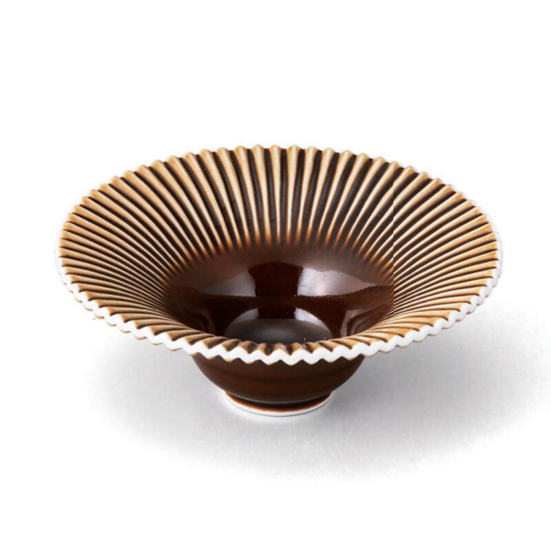 有田焼 飴 釉 渕 白 蛇の目 鉢 16.7cm 小鉢 器 前菜 先付け 付出し お通し デザート 茶 ブラウン ホワイト 日本製 国産 おしゃれ ギフト プレゼント 贈り物 母の日 お祝い 和食器 洋食器 中華食器 飲食店 業務用 プロ使用 食器