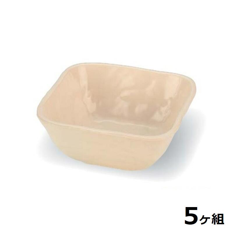 【送料無料】 【5個セット】 Shellmine シェルミン ( バイオマス食器 ) 角小鉢 100 角 小鉢 粉引 ( 汚染防止加工塗 ) 10cm 180cc 食洗器対応 耐熱温度 200℃ 全面塗装品 非プラスチック 地球環境 エコ 日本製 国産 食器洗浄機 陶器 漆器 塗 食器 和食器 洋食器 飲食店 業務用