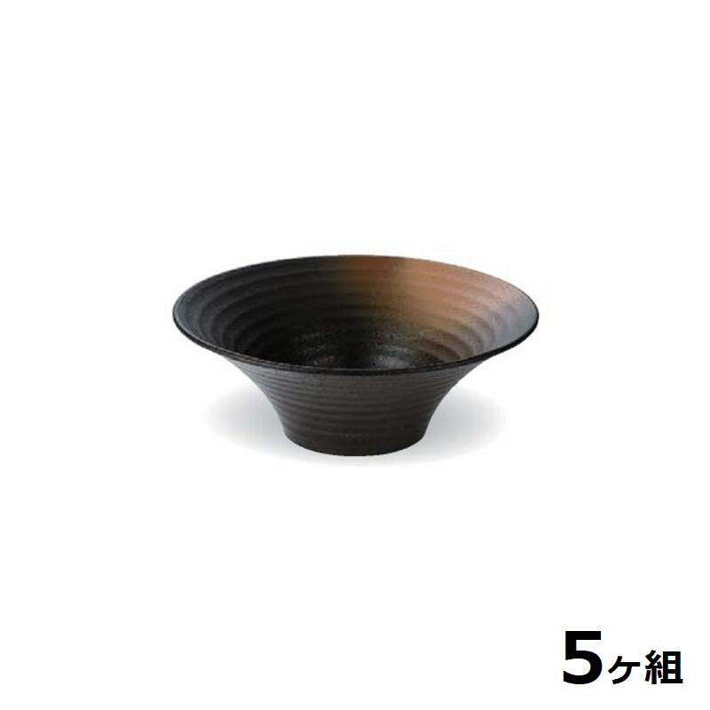 【送料無料】 【5個セット】 Shellmine シェルミン ( バイオマス食器 ) 190 羽反 ロクロ目 麺 鉢 金 吹 茶 タタキ 塗 小 19cm 800cc 食洗器対応 耐熱温度 200℃ 全面塗装品 非プラスチック 地球環境 エコ 日本製 国産 食器洗浄機 陶器 漆器 食器 和食器 洋食器 飲食店 業務用