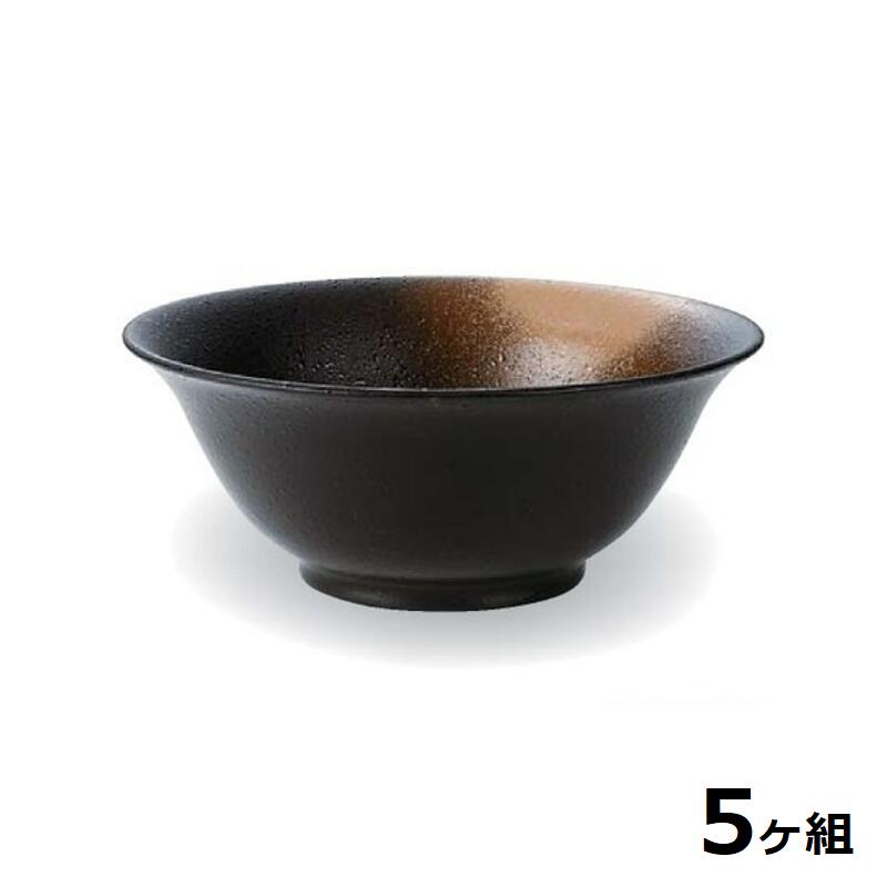【送料無料】 【5個セット】 Shellmine シェルミン ( バイオマス食器 ) 195 羽反 麺鉢 金 吹 茶 タタキ 塗 中 19.5cm 1200cc 食洗器対応 耐熱温度 200℃ 全面塗装品 非プラスチック 地球環境 エコ 日本製 国産 食器洗浄機 陶器 漆器 食器 和食器 洋食器 飲食店 業務用