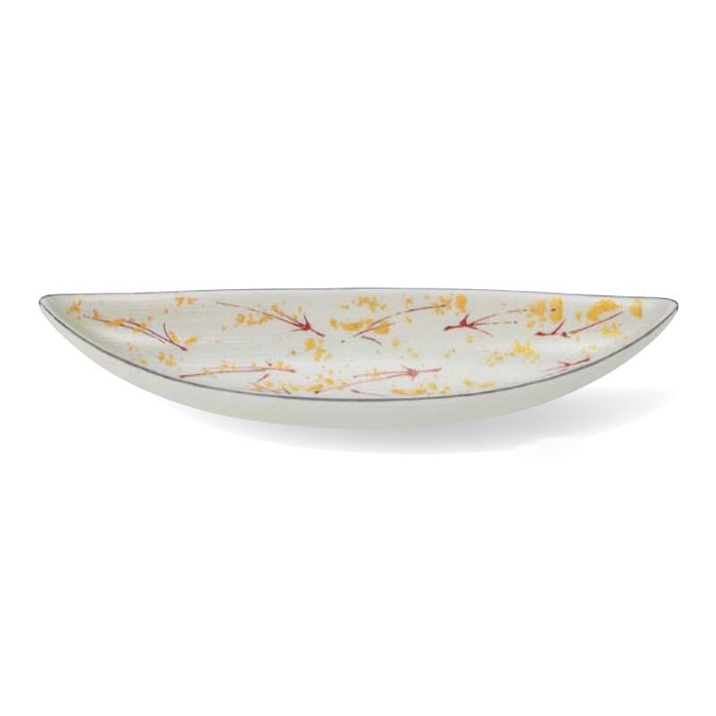 【送料無料】 有田焼 皿 金 彩 松 葉 笹 船 付出 19cm 5cm 4.1cm 変形皿 前菜 先付け 付出し お通し 甘味 デザート 日本製 国産 おしゃれ ギフト プレゼント 贈り物 母の日 お祝い お返し 食事会 パーティー 和食器 洋食器 飲食店 業務用 プロ使用 食器