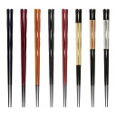 PBT 樹脂 塗箸 面彫 角 箸 22.7cm 黒 塗 チーク 春慶 黒 輝き 朱 輝き クリーム 帯 金 しぶき 金 盛り帯 銀 盛り帯 食洗機 食器洗浄機 電子レンジ 日本製 国産 おしゃれ ギフト プレゼント 贈り物 父の日 母の日 敬老の日 新生活 お祝い お返し 飲食店 業務用 食器