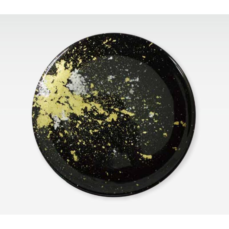 【送料無料】 【包装のし可】 塗り ガラス 食器 古代 シリーズ フラット プレート M 漆 黒 28cm 塗 漆 純金 純銀 皿 丸 大皿 食洗機対応 日本製 国産 おしゃれ こだわり ギフト 贈答品 お祝い パーティー 食事会 和食器 洋食器 飲食店 業務用 プロ使用