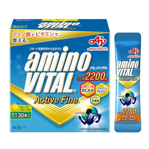 アミノバイタル 味の素 アクティブファイン グレープフルーツ味 顆粒 30本入箱 アミノ酸 2200mg BCAA ..