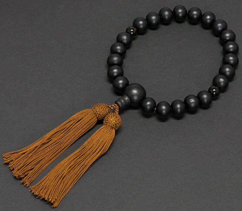 数珠黒檀22珠二天茶水晶仕立正絹頭...